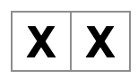 Deux carrés avec des X à l’intérieur